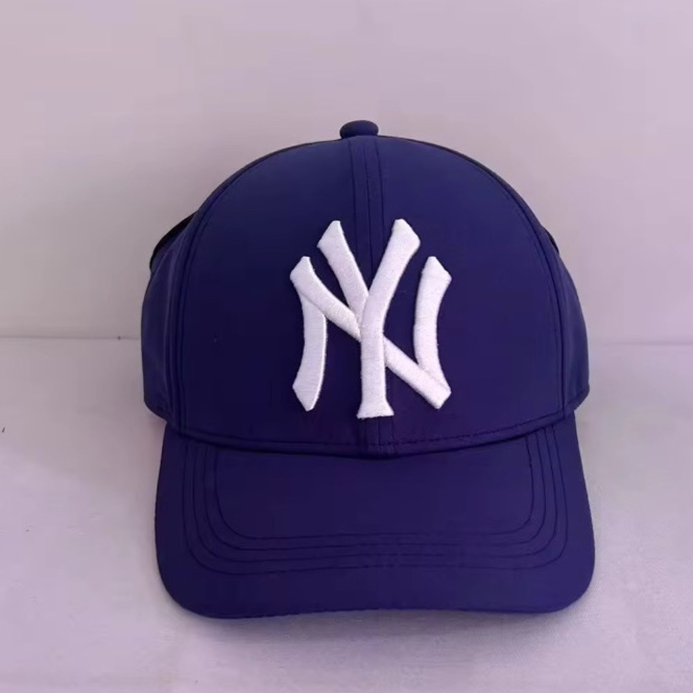 New Navy Blue “NY” Open Back Baseball Cap with satin lining